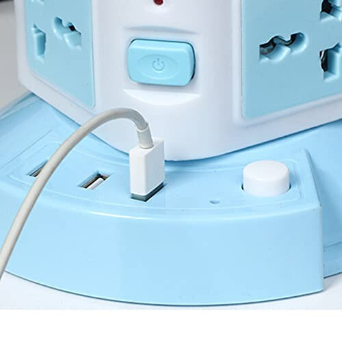 Tower Surge Protector Power Strip Multi Plug Outlet with 3 USB Ports & 8 Universal Socket Plugs, 6.6 Feet Extension Cord, Multiple Outlets USB Outlet, Cruise Dorm Room Essentials Cool Stuff - 4