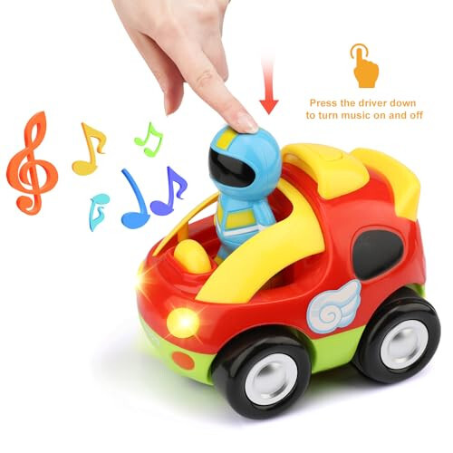 TOY Life Remote Control Cars for Toddlers Boys Girls 3-5 4-7 with Washable & Detachable Covers Toddler RC Car Toys Gifts for 2 Year Old Boys Kids Baby Remote Control Toy Cars Race Cars - 2