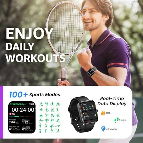 TOZO 2024 New Upgraded Smart Watch for Men Women for iPhone & Android, 1.83