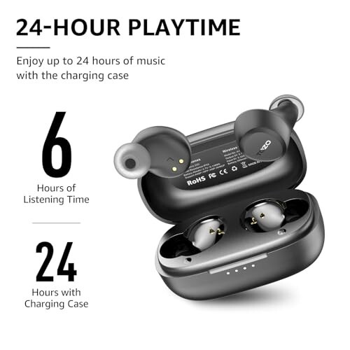 TOZO A1 Mini Wireless Earbuds Bluetooth 5.3 in Ear Light-Weight Headphones Built-in Microphone, IPX5 Waterproof, Immersive Premium Sound Long Distance Connection Headset with Charging Case, Black - 10