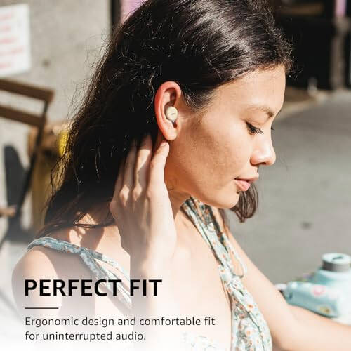 TOZO A1 Mini Wireless Earbuds Bluetooth 5.3 in Ear Light-Weight Headphones Built-in Microphone, IPX5 Waterproof, Immersive Premium Sound Long Distance Connection Headset with Charging Case, Khaki - 2