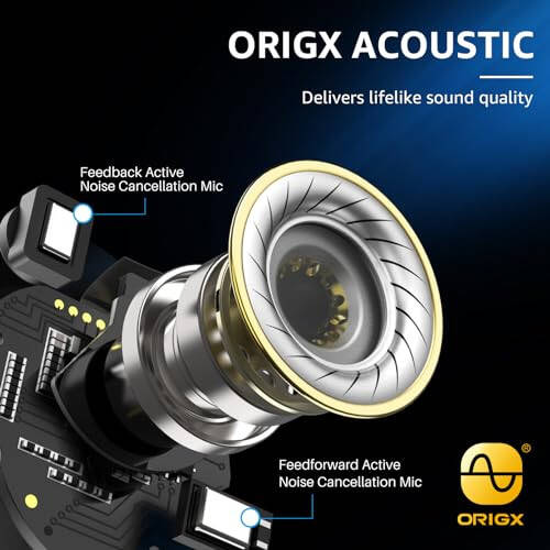 TOZO NC9 Gibrid Faol Shovqin Bekor Qilish Simsiz Quloqchinlari, Quloq Ichiga Quloqchinlar IPX6 Su O'tkazmaydigan Bluetooth 5.3 Stereo Quloqchinlar, So'nggi Tovush Premium Chuqur Bassli Garniтура Matt Black - 3