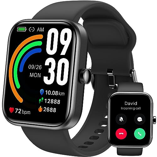 TOZO S3 Akıllı Saat (Cevap/Arama Yapın) Bluetooth Fitness Takip Cihazı, Kalp Atış Hızı, Kan Oksijen Monitörü, Uyku Monitörü IP68 Su Geçirmez 1.83 inç HD Renkli Erkek Kadınlar İçin iPhone ve Android ile Uyumlu - 1