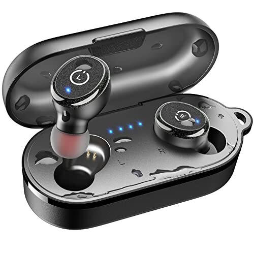 TOZO T10 (Classic Edition) Bluetooth 5.3 Wireless Earbuds with Wireless Charging Case IPX8 Waterproof Stereo Headphones in Ear Built in Mic Headset Premium Sound with Deep Bass for Sport Black - 1