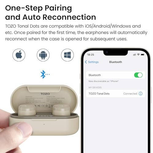 TOZO T12 (Kompakt Ergonomik Sürüm) Kablosuz Kulaklıklar Bluetooth 5.3 Kulaklıklar, Arama ENC Gürültü Önleme Mikrofonu, 55 Saat Oynatma Süresi Uygulama Özelleştirilebilir EQ IPX8 Su Geçirmez LED Dijital Ekran Premium Ses Kulaklık - 5