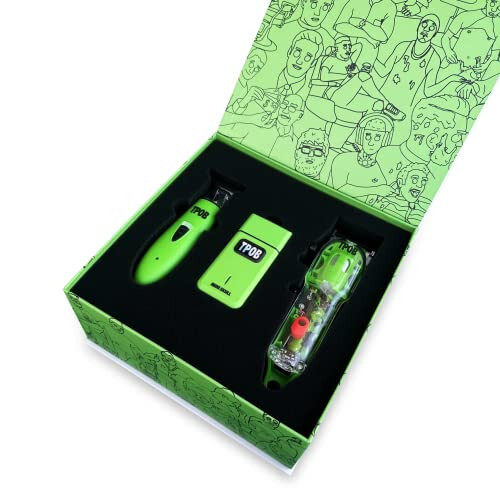 TPOB Slime 2 Barber Hair Clippers Trimmer Shaver Set for Men with Matte Green Case and X Fade Blade - 2