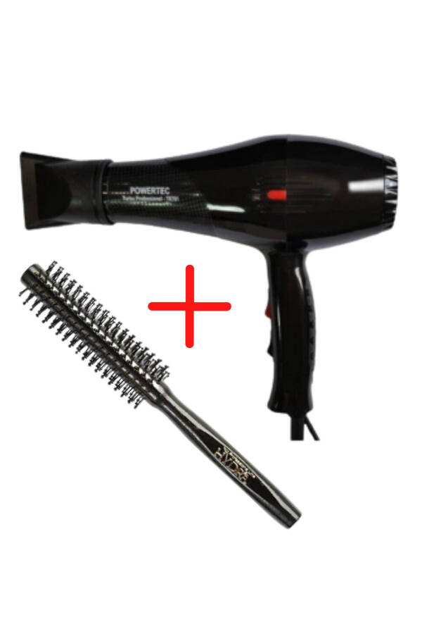 Tr-701 Professional Hair Dryer + Hydra Barber Blow Brush - 1