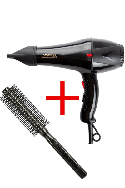 Tr-901 Turbo Professional Hair Dryer + Barber Blow Dryer Brush - 6