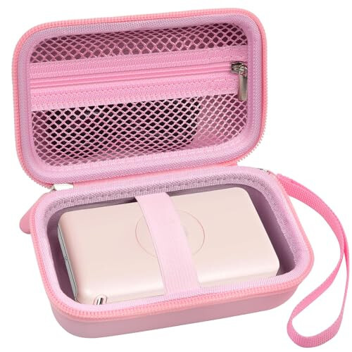 Travel Case Compatible with iWALK MAG-X Magnetic Wireless Power Bank 10000mAh, Storage Holder for Magsafe Fast Charging Portable Charger, Carrying Bag for iPhone Battery Pack (Box Only) (Pink) - 8