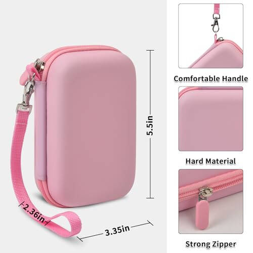 Travel Case Compatible with iWALK MAG-X Magnetic Wireless Power Bank 10000mAh, Storage Holder for Magsafe Fast Charging Portable Charger, Carrying Bag for iPhone Battery Pack (Box Only) (Pink) - 9