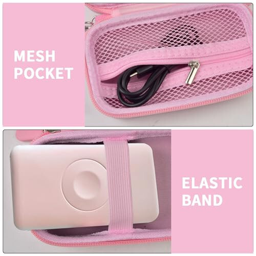 Travel Case Compatible with iWALK MAG-X Magnetic Wireless Power Bank 10000mAh, Storage Holder for Magsafe Fast Charging Portable Charger, Carrying Bag for iPhone Battery Pack (Box Only) (Pink) - 11