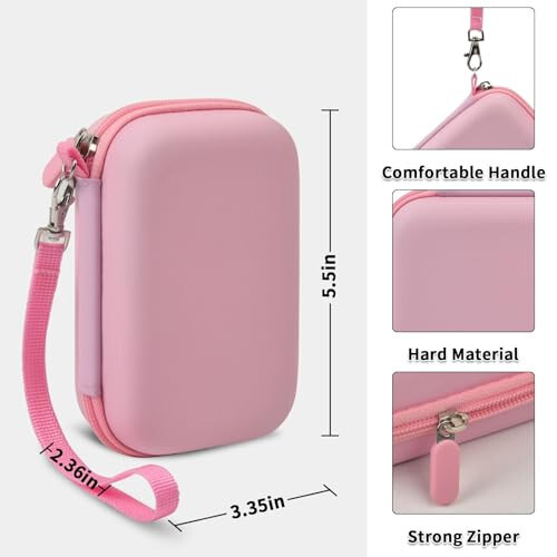 Travel Case Compatible with iWALK MAG-X Magnetic Wireless Power Bank 10000mAh, Storage Holder for Magsafe Fast Charging Portable Charger, Carrying Bag for iPhone Battery Pack (Box Only) (Pink) - 2