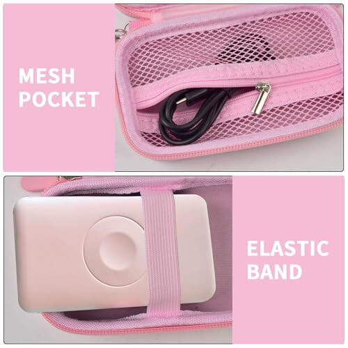 Travel Case Compatible with iWALK MAG-X Magnetic Wireless Power Bank 10000mAh, Storage Holder for Magsafe Fast Charging Portable Charger, Carrying Bag for iPhone Battery Pack (Box Only) (Pink) - 4