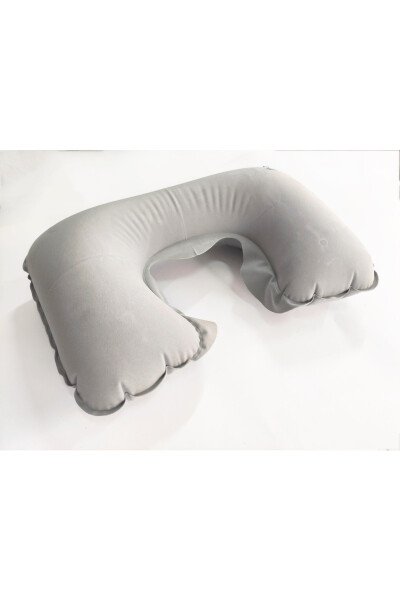 Travel Neck Pillow Gray Inflatable - 1