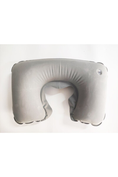 Travel Neck Pillow Gray Inflatable - 2