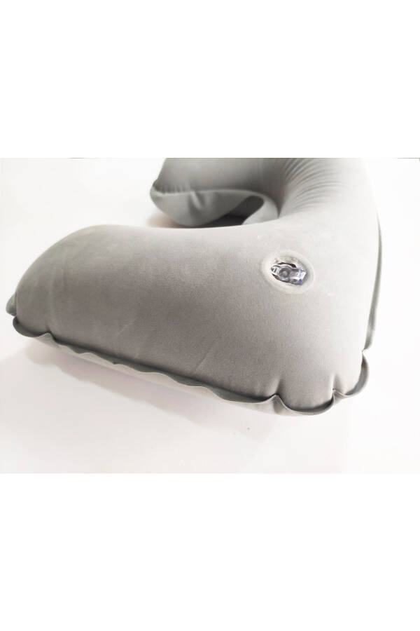 Travel Neck Pillow Gray Inflatable - 3