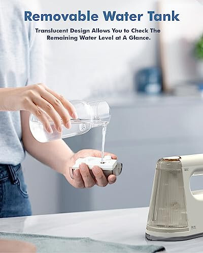 Travel Steamer for Clothes Portable, HOMEASY Mini Steamer Iron for Clothes, 2 in 1 Garment Clothes Steamer Handheld with Detachable Water Tank for Home & Travel, Fast Heat up, 1200W - 6