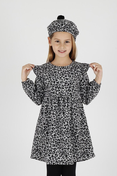 Trend Dress with Hat, Leopard Print and Ruffles for Girls Ak2401 - 2