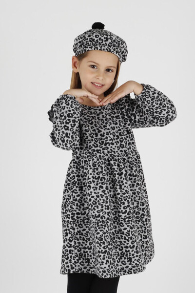 Trend Dress with Hat, Leopard Print and Ruffles for Girls Ak2401 - 3