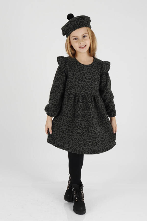 Trend Leopard Print Dress with Ruffles and Hat for Girls Ak2401 - 1