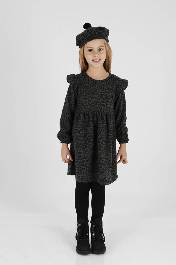 Trend Leopard Print Dress with Ruffles and Hat for Girls Ak2401 - 2