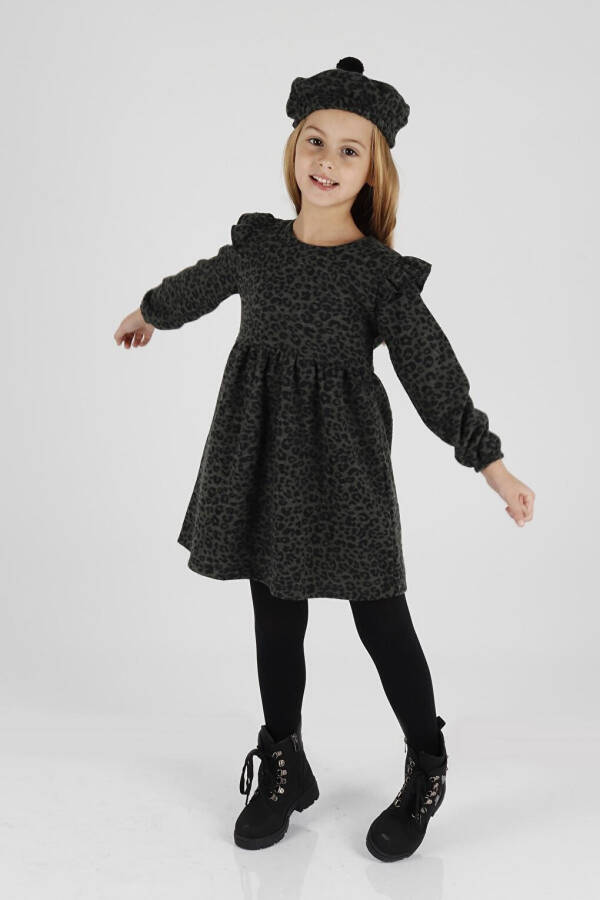 Trend Leopard Print Dress with Ruffles and Hat for Girls Ak2401 - 3