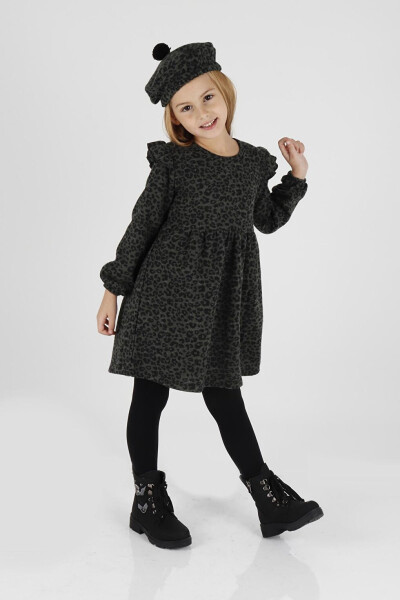 Trend Leopard Print Dress with Ruffles and Hat for Girls Ak2401 - 4