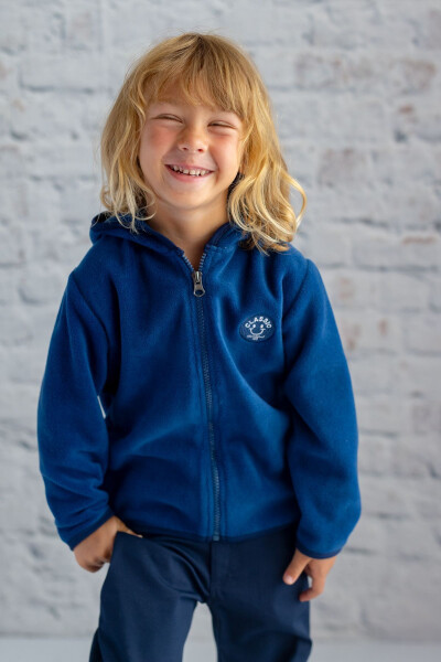 Trendless Kids Fleece Hoodie - Zippered Hooded Collar Hoodie - 6