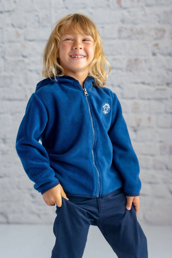 Trendless Kids Fleece Hoodie - Zippered Hooded Collar Hoodie - 7