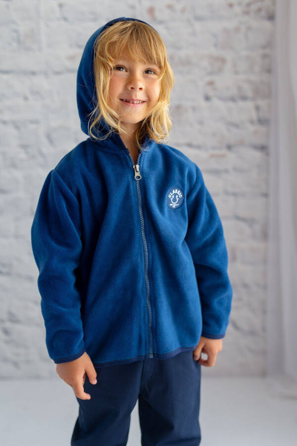 Trendless Kids Fleece Hoodie - Zippered Hooded Collar Hoodie - 8