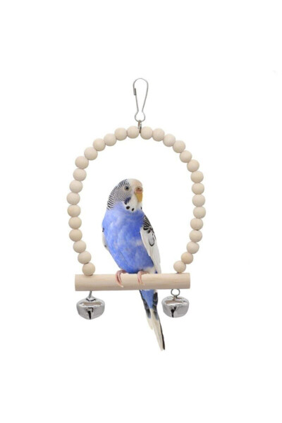 Trendme Uniq Bird Toys Yog'och Qo'ng'iroqli Qush Svinchagi - 1