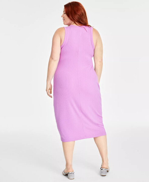 Trendy Plus Size Rib-Knit Midi Tank Dress, Created for Macy's Purple Opal - 2