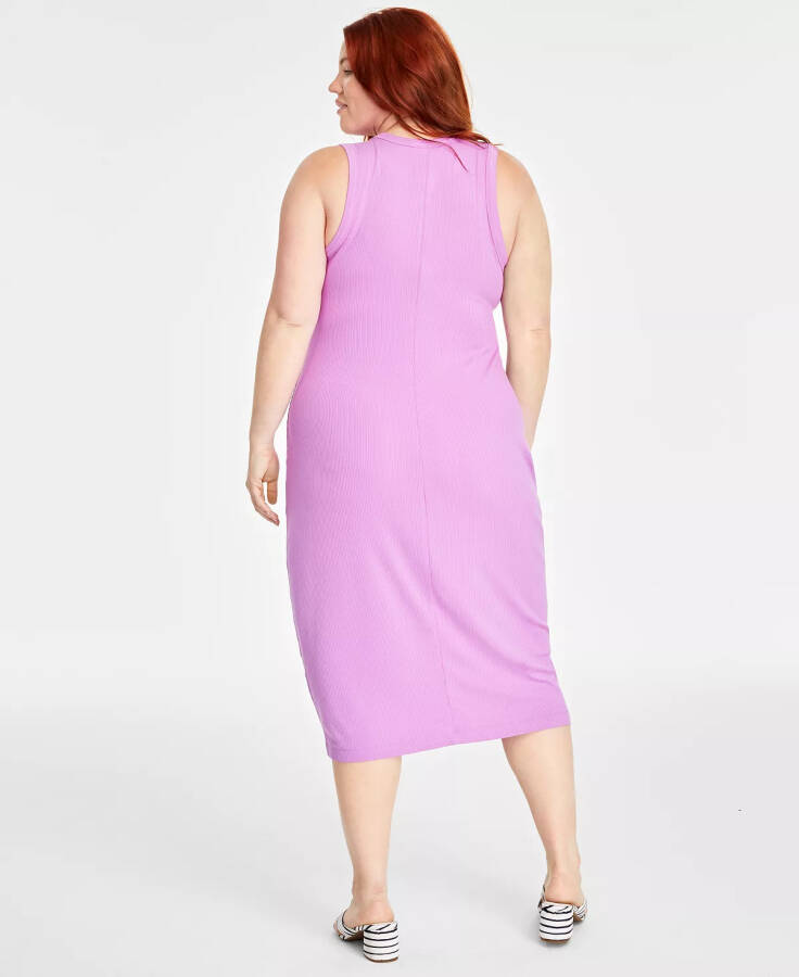 Trendy Plus Size Rib-Knit Midi Tank Ko'ylak, Macy's uchun yaratilgan Binafsha Opal - 2