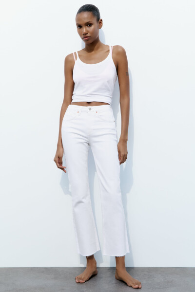 TRF CROPPED FLARE HIGH WAIST JEAN-White - 1