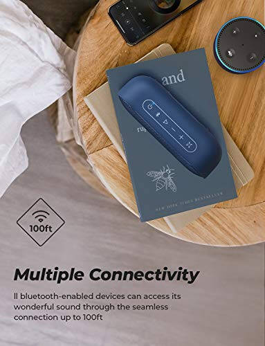 Tribit MaxSound Plus Taşınabilir Bluetooth Hoparlör, 24W Kablosuz Hoparlör Güçlü Daha Yüksek Sesle, Olağanüstü XBass, IPX7 Su Geçirmez, 20 Saat Çalma Süresi, Parti İçin 100 ft Bluetooth Menzili, Açık Hava (Mavi) - 7