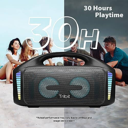 Tribit StormBox Blast Ko'chma Hoparatori: 90 Vt Kuchli Stereo Ovoz, XBass bilan, IPX7 Su o'tkazmaydigan Bluetooth Hoparatori, LED Chiroq, PowerBank, Bluetooth 5.3&TWS, Maxsus EQ, 30 soat Davom etadigan O'yin vaqti ochiq havoda - 9