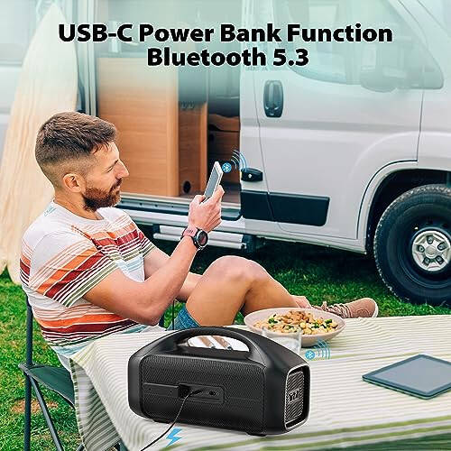 Tribit StormBox Blast Ko'chma Hoparatori: 90 Vt Kuchli Stereo Ovoz, XBass bilan, IPX7 Su o'tkazmaydigan Bluetooth Hoparatori, LED Chiroq, PowerBank, Bluetooth 5.3&TWS, Maxsus EQ, 30 soat Davom etadigan O'yin vaqti ochiq havoda - 11