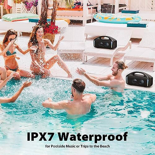 Tribit StormBox Blast Portable Speaker: 90W Loud Stereo Sound with XBass, IPX7 Waterproof Bluetooth Speaker with LED Light, PowerBank, Bluetooth 5.3&TWS, Custom EQ, 30H Playtime for Outdoor - 12