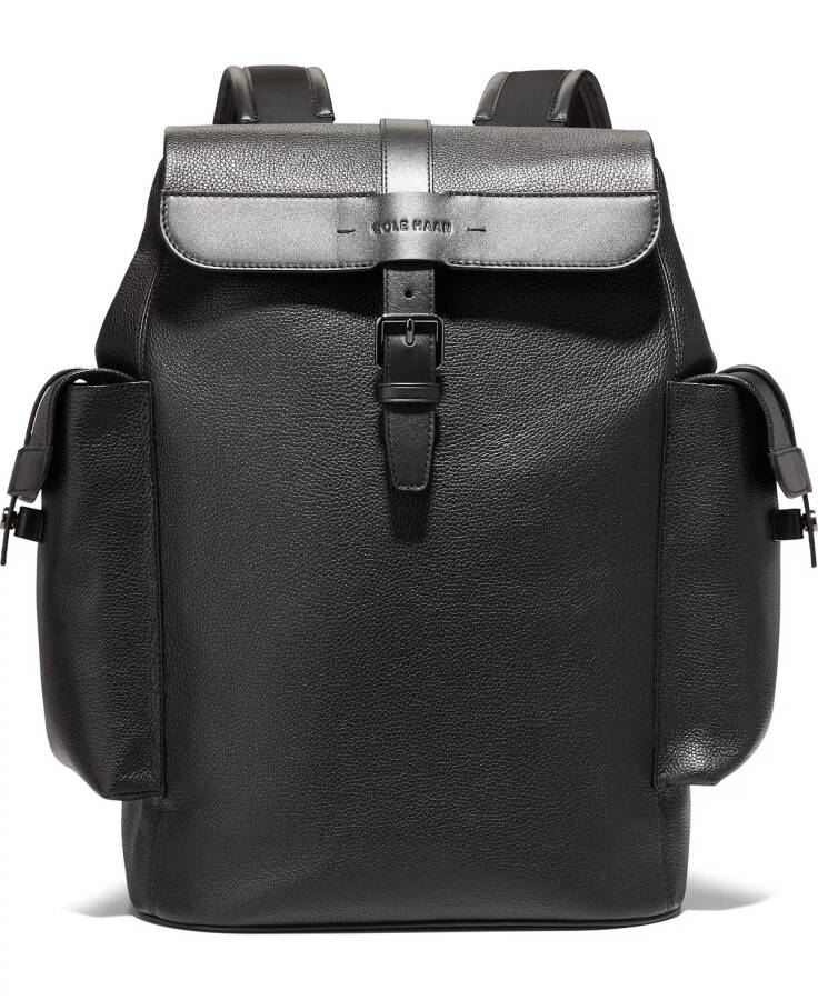 Triboro Large Leather Rucksack Bag Black - 1