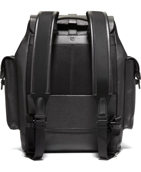 Triboro Large Leather Rucksack Bag Black - 2