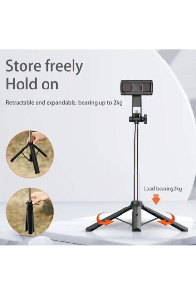 Tripod / Selfie Çubuğu K9 Bluetooth Uzaktan Kumandalı Yüksekliği Ayarlanabilir Portatif Taşınabilir - 10