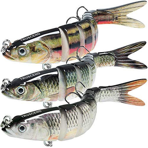 TRUSCEND Fishing Lures for Freshwater and Saltwater, Lifelike Swimbait for Bass Trout Crappie, Slow Sinking Bass Fishing Lure, Amazing Fishing Gifts for Men, Must-Have for Family Fishing Gear - 1