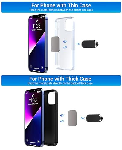 TT&C [ 2'li Paket Manyetik Telefon Tutucu Araba İçin, [ Mıknatıs N52 8 Adet ] [ Çok Güçlü Mıknatıs ] [ 4 Metal Plaka ] Telefon Tutucu Araba İçin, iPhone, Samsung, Tüm Akıllı Telefonlar ve Tabletler İçin Uygun - 6