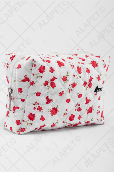 Tulip Pattern Makeup Bag (Large Size) Quilted Pattern Ultra Soft - 15