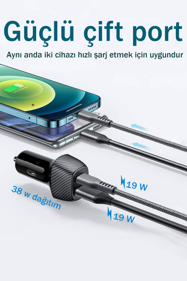 Tüm Araçlara Uyumlu Type-c Ve Usb Girişli Araç Metal Çakmaklık Şarj Aleti Şarz Cihazı Soketi - 12