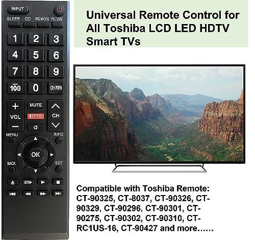 Tüm Toshiba TV'ler (LCD, LED, Akıllı ve 4K) İçin Evrensel Uzaktan Kumanda. Kurulum Gerektirmez. - 3