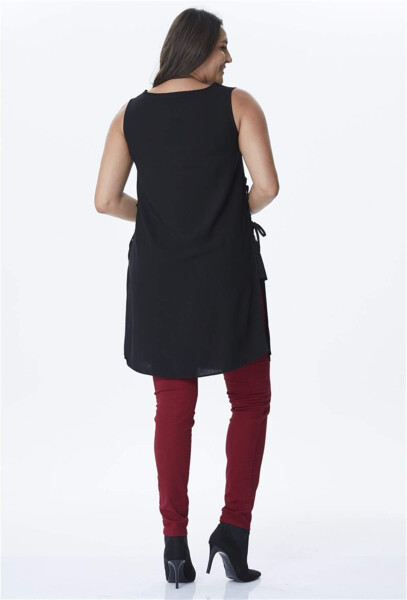 Tunic with Tie Detail and Slit - 3