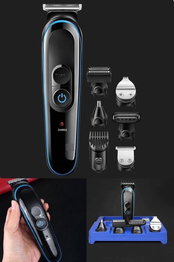 Turbo Mode, 5-in-1, Separate Head for Each Area, Shaving Machine for Hair, Beard and Body - 6