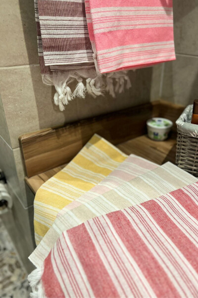 Turkish Towel 100x170cm Cotton Beach And Bath Towel - Rose - 3