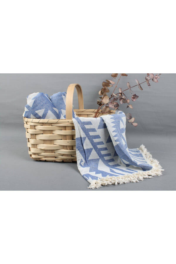 Turkish Towel Saks Blue Bath Towel 100x190 Cm Cotton Turkish Towel Bath Towel - 4